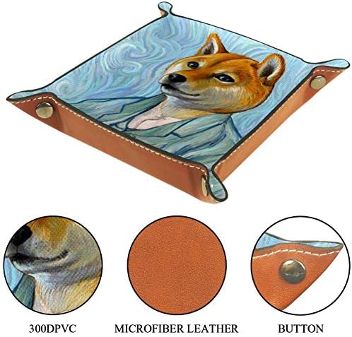 Mapotofux Vincent Vin van van Gogh מגש תבנית כלב הומני, מגש אחסון מיכל אסלה, מגש אמבטיה אמבטיה של שרף, מארגן