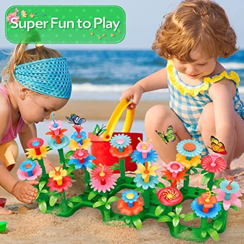 יביי פרח גן בניין צעצועי עבור בנות גיל 3, 4, 5, 6, 7 שנה ישן-גזע צעצוע גינון להעמיד פנים צעצועים לילדים-לערום