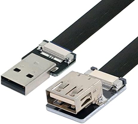 Cablecc USB 2.0 סוג-A זכר לנקבה נתוני הרחבה כבל FPC שטוח רזה עבור FPV ודיסק וסורק ומדפסת 200 סמ