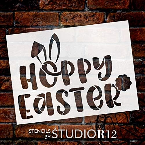 הופי פסחא סטנסיל עם אוזני ארנב על ידי סטודיו12 / עשה זאת בעצמך כיף אביב בית תפאורה / קרפט &מגבר;