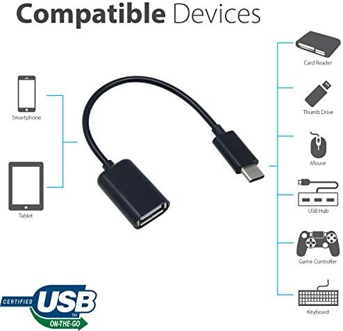 מתאם OTG USB-C 3.0 תואם לטלפון ASUS ROG 6 PRO שלך לפונקציות מהירות, מאומתות, מרובות שימוש, כגון מקלדת,