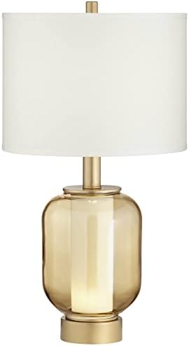 עיצוב יורו של Possini סופיה מנורת שולחן מודרנית 28 גבוה עם אור לילה LED פליז חמים זכוכית שמפניה מחוץ לגוון