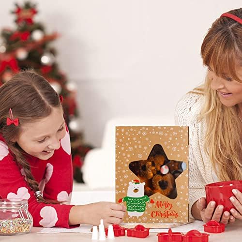 לוקיפה חג המולד מאפיית עוגיות קופסות תמהיל 24 יחידות חג המולד קראפט נייר קוקי מאפה לטפל קופסות מתנה עבור