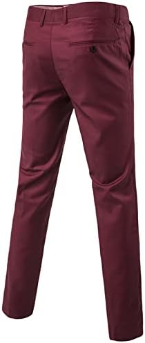 גברים מסוגננים דקים ומתיחה בצבע אחיד רזה מתאימה חליפת נוחות מכנסיים מנוחות קלה קלה מכנסיים