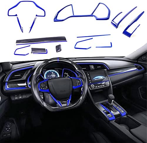 סט ABS Winkter ABS מלא של לוח מכשירים לרכב ופאנל קונסולת מרכז דפוס לקצץ אוויר כיסוי מכסה רכב אביזרי גלגל הגה 10
