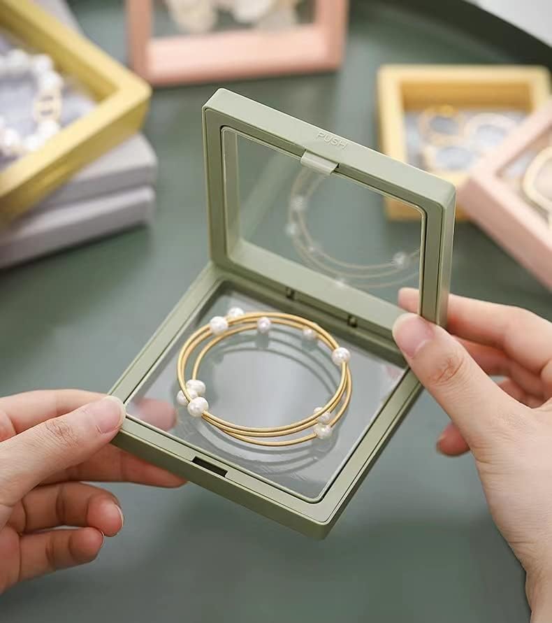 קופסת אחסון תכשיטים נגד חמצון קופסת תכשיטים קטנה לנשים אשת ילדה מתנה עם מכסה ברור לעגילים טבעות