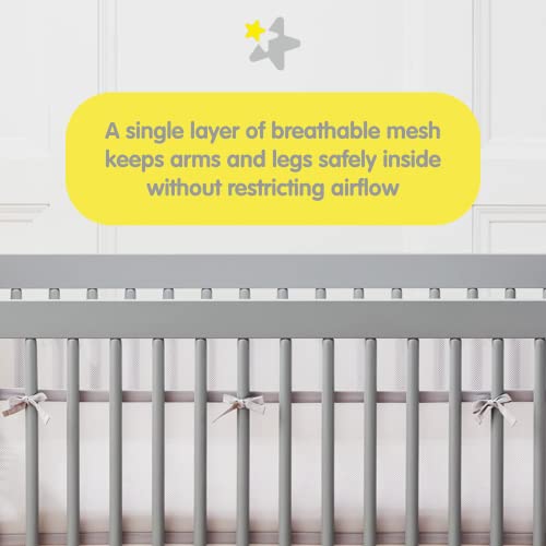 לנשימה תינוק לנשימה רשת עריסה אניה-קלאסי אוסף - טבעי אפרפר-מתאים מלא-גודל ארבעה-צדדי לוחות ומוצק
