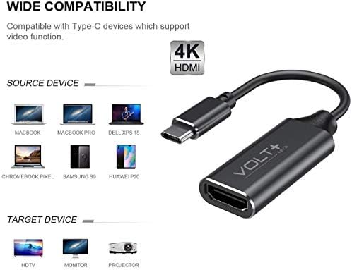 עבודות מאת Volt Plus Tech HDMI 4K USB-C ערכת תואם ל- LG 13U70P-G.ARW5U1 מתאם מקצועי עם פלט דיגיטלי מלא 2160p,