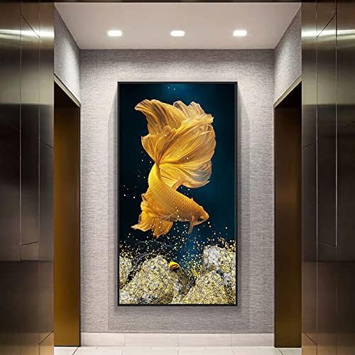 סטרי 5 ד ערכות ציור יהלומים עשה זאת בעצמך גודל גדול רקמת תפר צלב דג זהב סלון חדר שינה וול דקור 47.2 * 23.6