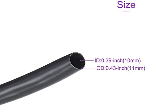 DMIOTECH 10 ממ מזהה 11 ממ OD, צינור PVC גמיש להגנה על חוטים וכבלים, 3.0 מ '/9.8ft שחור שחור
