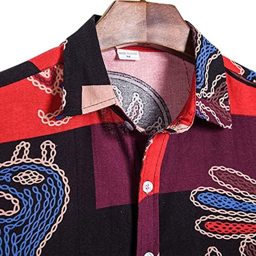 חולצות T ymosrh לגברים Mens Mens אופנה אתנית שרוול קצר הדפסה מזדמנת חולצה הוואי חולצה חולצות חולצות