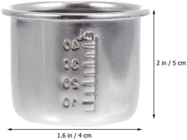 מיכלי זכוכית כוסות מדידה של כוסות נירוסטה: 10 יחידות 40 מל מתכת כוסות מדידה כוסות מדידה של מעבדת נוזלים