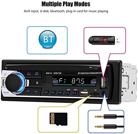 נגן MP3 לרכב, רדיו FM רדיו MP3 נגן תצוגה צבעונית גדולה מולטי-פונקציות להאזנה למוזיקה