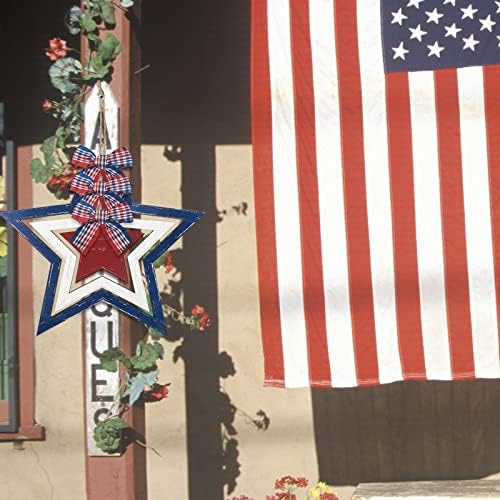 4 ביולי תלויה שלט דלת יום הזיכרון יום הזיכרון לקישוט הכוכבים הפטריוטי יום העצמאות יום תליה עץ תלייה