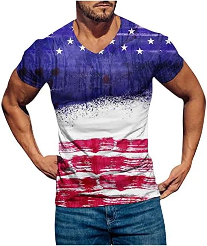 חולצות 4 ביולי לגברים 2023 יום העצמאות חולצות פטריוטיות דגל אמריקאי הדפס