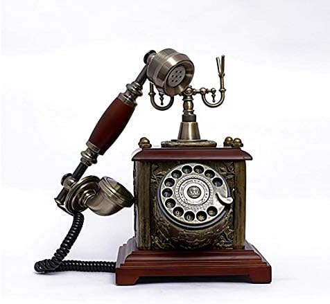 טלפון וינטג 'רטרו טלפון עתיק אירופאי טלפון רטרו מיושן טלפונים חיוג סיבובי קווי קשת עתיק