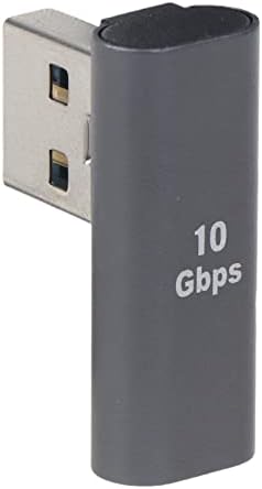חתיכת מיומן USB3.0 זכר ל- USB C מתאם נקבה, מחבר כבלים של 90 מעלות, תומך בהעברת נתונים של 10 ג'יגה -ביט