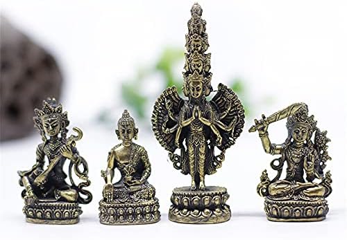 Gandhanra 13 סוגים 2 אינץ 'מיני טיבטני טנטרי בודהה פסלון פסלוני פסל, מגולף יד מנפאל, מראה פליז