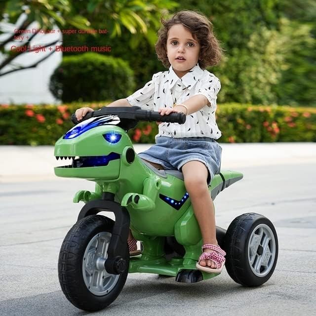 ילדים מוטוריים חשמליים לילדים תלת אופן זכר ונקבה תינוק יכול לשבת דינוזאור לרכב סוללה טיולון נטען -