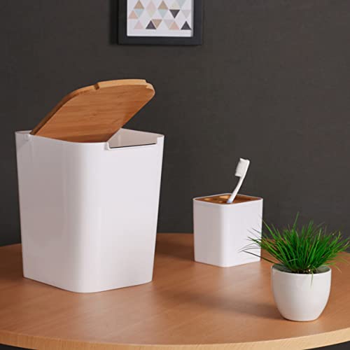 2 יחידות עיתונות אמבטיה עץ לחדר שינה מטבח סל ביתי פח חדר אשפה מיכל דקורטיבי אחסון אשפה שכיבות אשפה קרפט