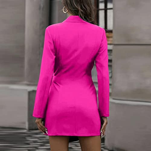 שמלות מיני נוקמופו מיני לנשים שמלת אופנה משרד משרד מזדמן קדמי קרדיגן קרדיגן מוצק שמלת חליפת שרוול ארוך