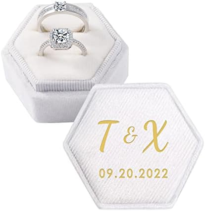 קופסת טבעת קטיפה בהתאמה אישית של MemoShe להצעה ארגוסית בהתאמה אישית קופסת נושאי טבעת לטקס חתונה יום