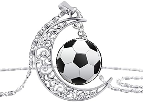 שרשרת צלב ארוכה ספורט כדורגל כדורגל כדורגל ירח שרשרת מתנות מתנות לשרשרת אמא שרשרת תליון בצורת