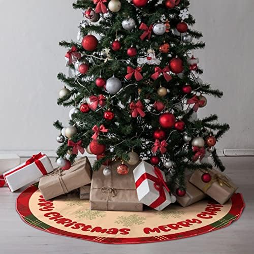 חג מולד חג שמח חצאית עץ עץ, מחצלת קישוטי חג המולד משובצת חג המולד, מחצלת בסיס עץ חג המולד 30 x30 מחצלת