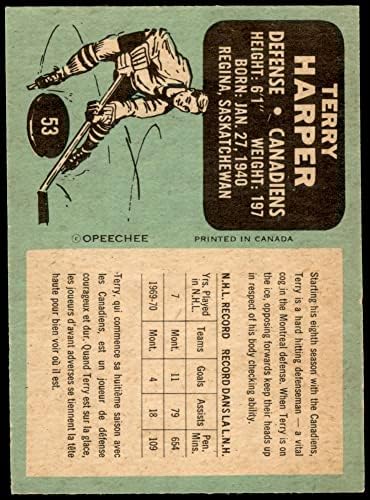 1970 O-PEE-CHEE 53 טרי הרפר מונטריאול קנדינס NM Canadiens