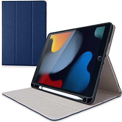 Elecom TB-A19RSANV iPad 10.2 אינץ ', תואם לשינה אוטומטית, אחסון עיפרון, חיל הים