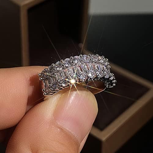 נסיכת נשים עגולה חתוכה טבעת נישואין טבעות טבעות טבעות מערביות לנשים