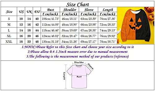 חולצת סווטשירט גברים נשים זוגות ליל כל הקדושים דלעת הדפס סווטשירט שרוולים ארוכים צוואר עגול ללא מכסה
