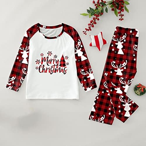 פיג'מות חג תואמות של דיאגו, חולצת טשיר של שרוול ארוך לחג המולד ומכנסיים מגדיות לילה משפחתיות