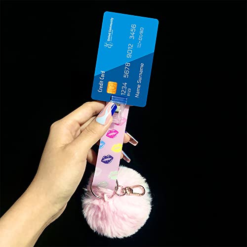 כרטיס חוטף מחזיק מפתחות פום פום כדור עבור ארוך שווא ציפורניים משיכת מכספומט אשראי כרטיס קליפ חולץ