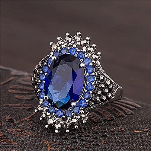 2023 טבעת תאילנדית שחורה חדשה וינטג 'תכשיטים גדולים רימון טבעת כסף עפרות אדומות טבעות טבעות מוגזמות