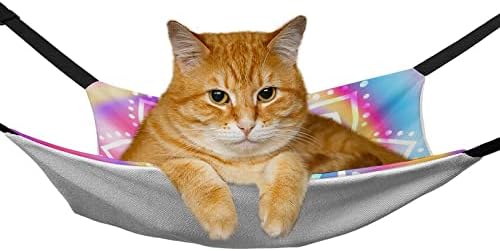חתול ערסל צבע המנדלה חתול מיטת כלוב חלון מוט תליית שטח חיסכון עבור חיות מחמד קטנות 16.9 איקס 13