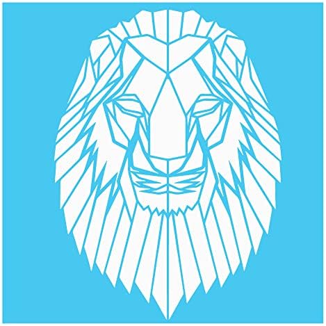 גיאומטרי אפריקאי האריה פנים סטנסיל הטוב ביותר ויניל גדול שבלונות עבור ציור על עץ, בד, קיר, וכו'.- חומר צבע לבן