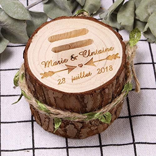 טבעת נישואין כפרית בהתאמה אישית קופסת טבעת נישואין בהתאמה אישית טבעת מעץ קופסא אירוסין ארגוס