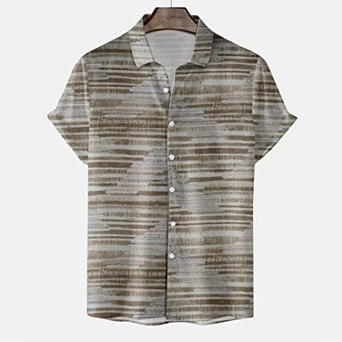 חולצת שרוול קצרה של גברים רטרו שמן שמן צביעת חולצות הוואי מזדמנים כפתור בסיסי במורד חולצות חוף חולצה טרופית