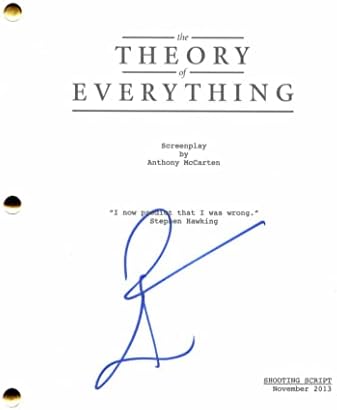 אדי רדמיין חתם על חתימה על התיאוריה של כל התסריט המלא של הסרטים - השבוע שלי עם מרילין, לסבלס, סטיבן הוקינג