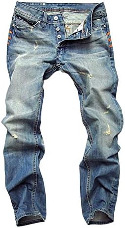 אנגניוול רזה מוטו רזה אופנוען קרע ג'ינס רזה מכנסי מכנסי ג'ינס מכנסיים עם כפתור רוכסן