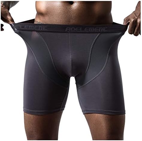 מכנסי בוקסר לגברים אורזים מכנסיים אלסטיים סקסים נושמים נושמים תחתונים ארוכים תחתונים ארוכים.