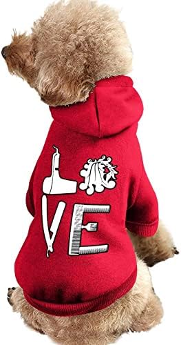 מעצב שיער מספרה אוהב חתיכת כלב תלבושות מחמד בגדים עם אביזרי כובע לחיות מחמד לגור וחתול