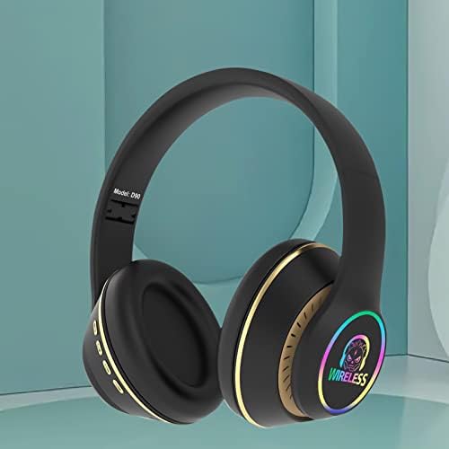 אוזניות Bluetooth 5.0 אוזניות יתר עם LED, אוזניות סטריאו אלחוטיות וקוויות מתקפלות מיקרו TF,