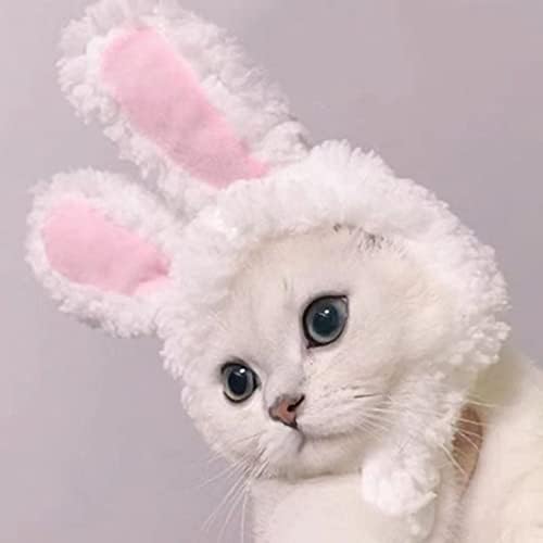 Hananona 2 חבילות קטיפה אוזניים ארנבות ארנב כובע עם אוזניים לחתולים וכלבים קטנים תלבושות חמודות תלבושות אביזר ליל