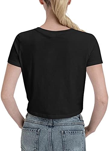 דליפת נשים טבור חולצות חולצות לנשים שרוול קצר של שרוול קצב צוואר צוואר טי צמר צמרות חולצה רופפת מזדמנת שחורה