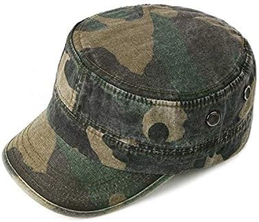 יוניסקס כובע צבא צבאי גברים נשים שטוחות מכסה עליון מתכוונן כובע צוער
