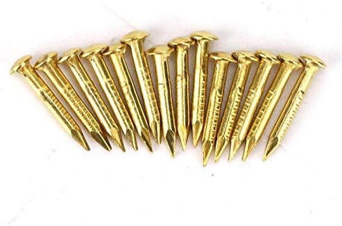 ציפורני פליז, 100 חתיכות ציפורני זהב עגול ראש, פליז עגול ריהוט ציפורניים ציפורניים אביזרי חומרה
