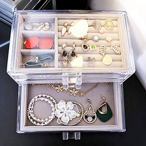 קופסאות תכשיטים של זלאס לנשים קופסת תכשיטים לנשים עם 3 מגירות שרשרת צמיד צמיד עגיל וטבעות אחסון תכשיטים