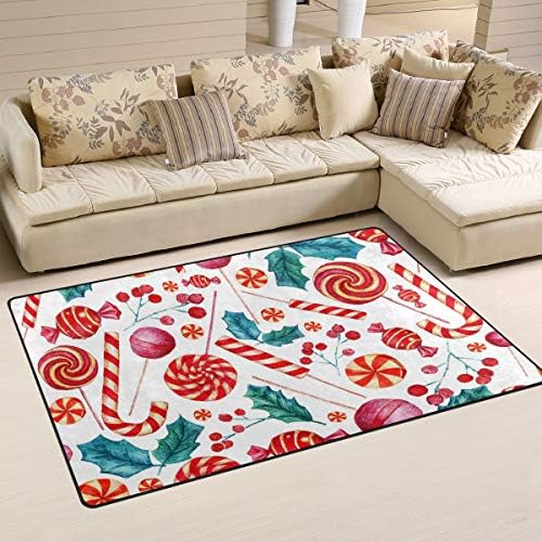 שטיח אזור רך של Alaza, קני סוכריות צבעוניים שונים שטיח רצפה לא שפשפת החלקה למגורים במעונות חדר מעונות